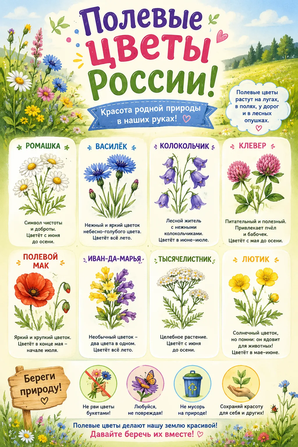 Информационные плакаты "Цветы"