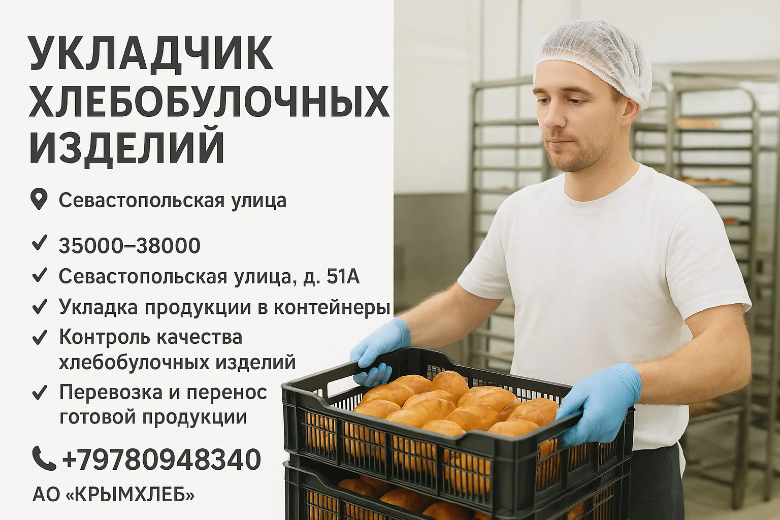 🔊 УКЛАДЧИК ХЛЕБОБУЛОЧНЫХ ИЗДЕЛИЙ