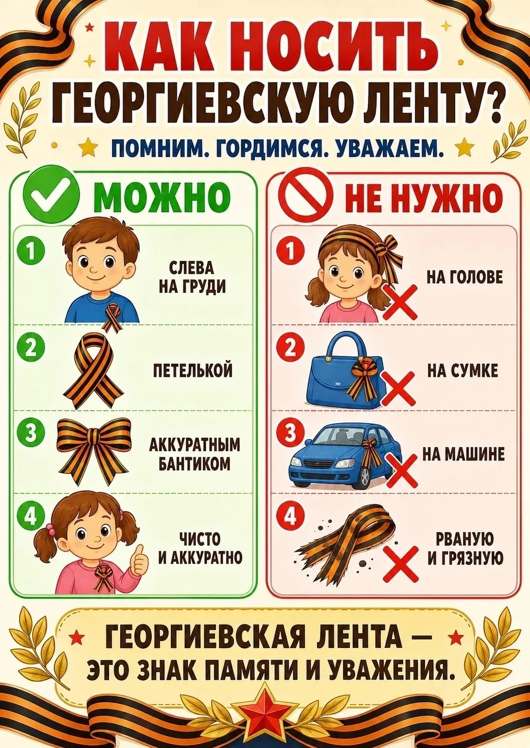 🎖Георгиевская ленточка: история и правила ношения!