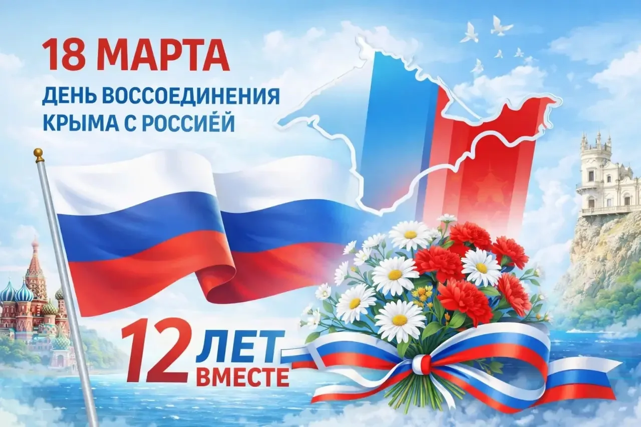 12 лет вместе: Крым в составе России  18 марта исполняется 12 лет со дня воссоединения Крыма с Росси