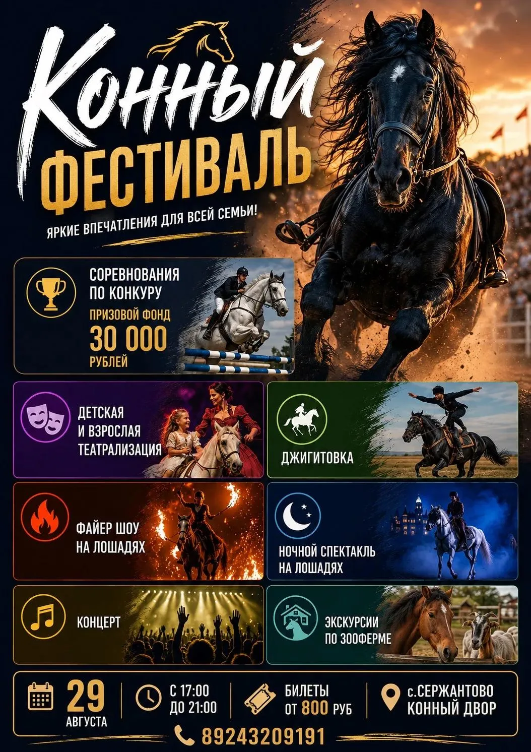 Друзья, мы рады представить афишу конного фестиваля - 29 августа в 17:00 встречаемся на...