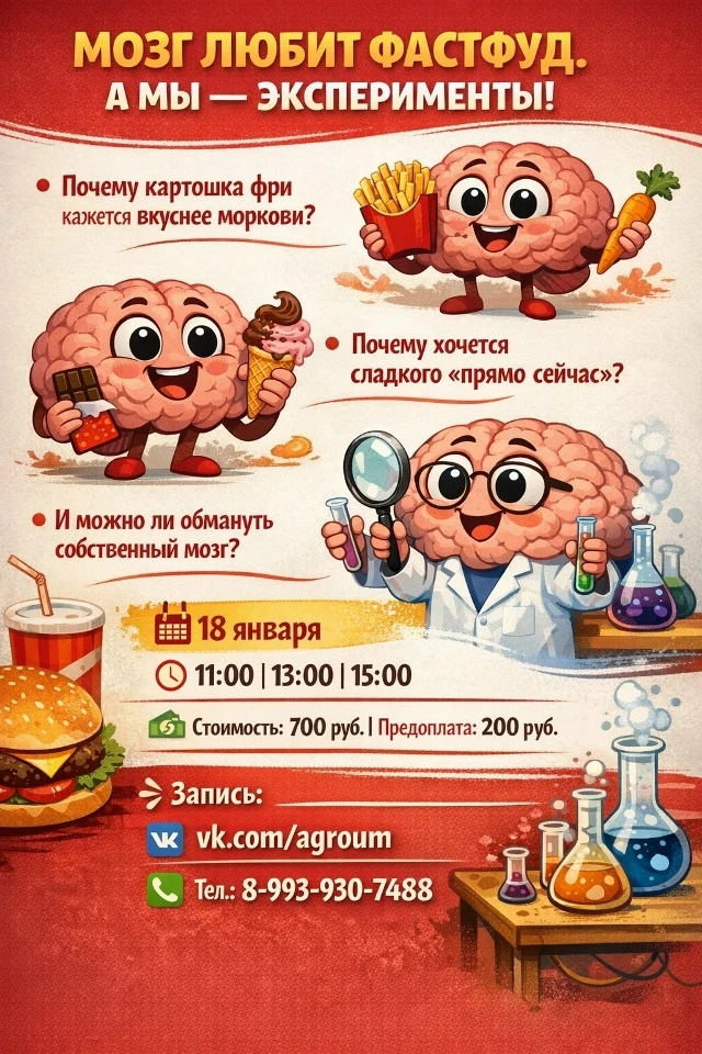 Мозг любит фастфуд. А мы — эксперименты!