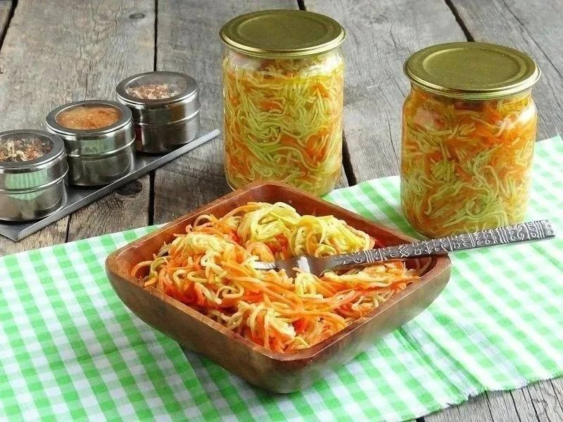 🥒 Кабачки по-корейски на зиму, долго не хранятся!