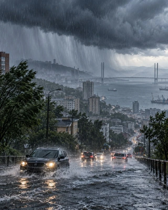 🌧 Объявлено штормовое предупреждение о сильных ливнях в Приморском крае 30 сентября и ...