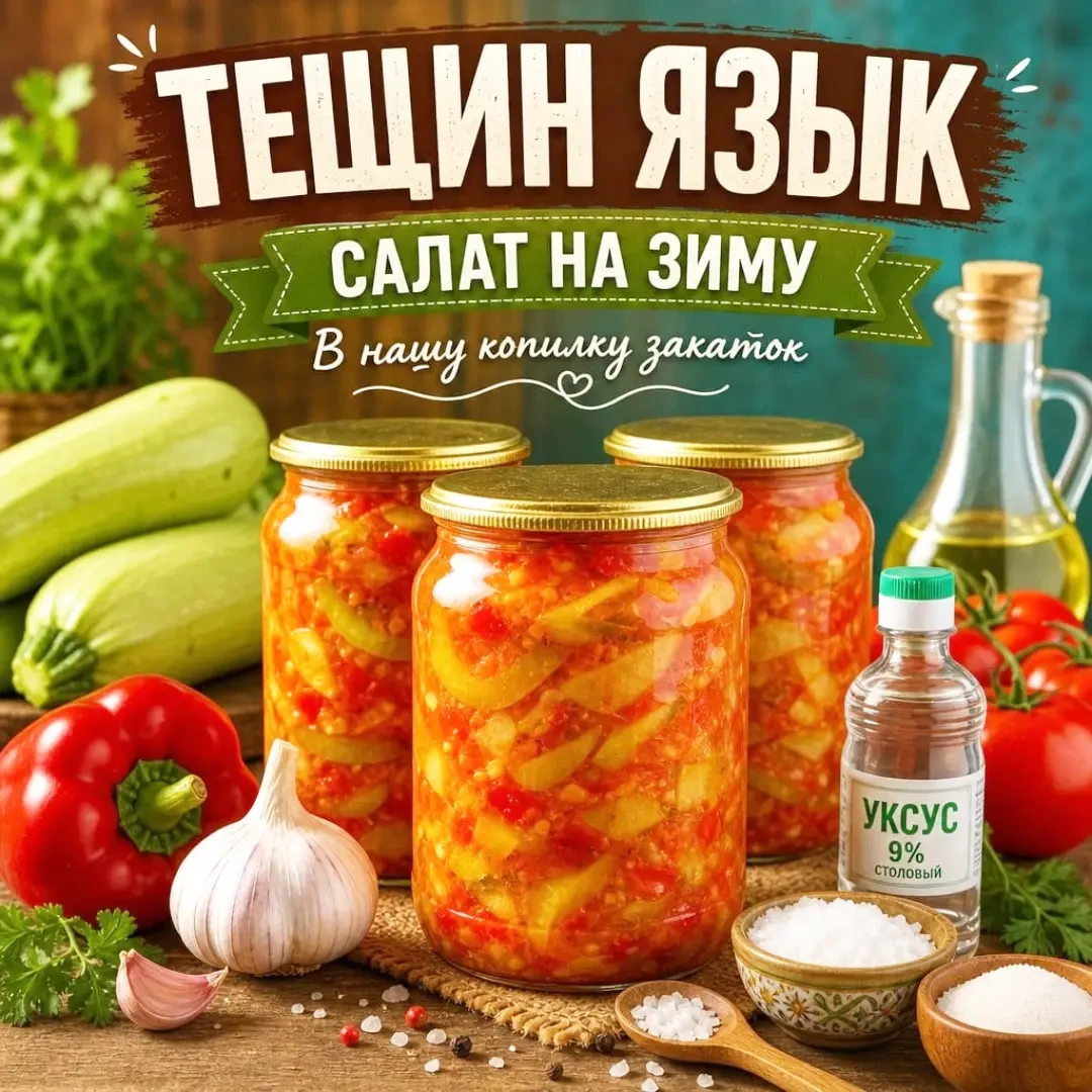 САЛАТ С КАБАЧКАМИ «ТЁЩИН ЯЗЫК»