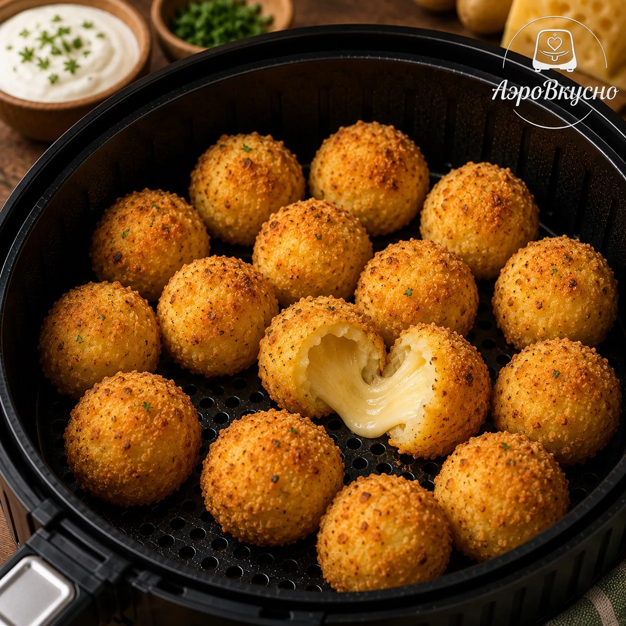 🧀 Картофельные шарики с сыром в аэрогриле