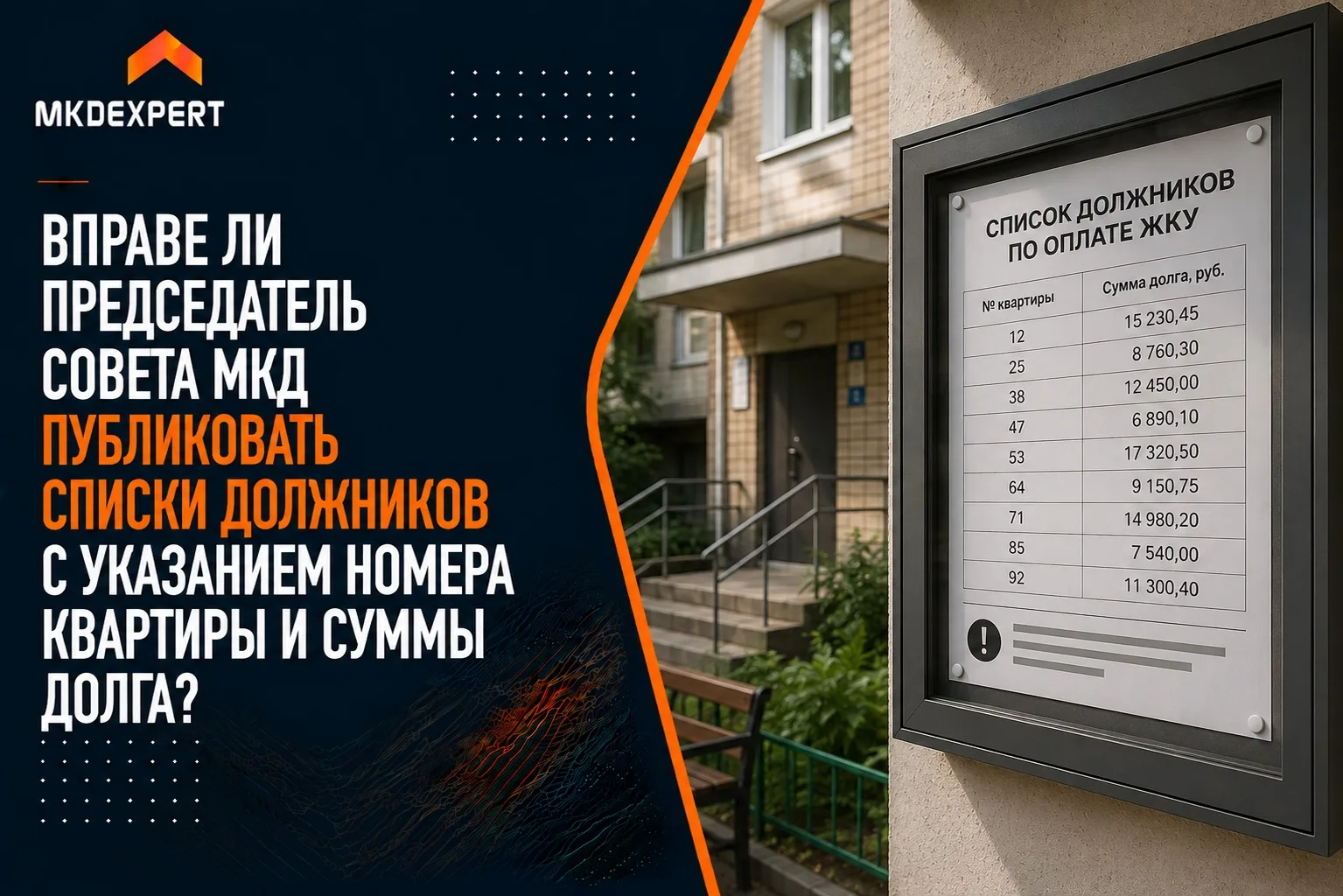 🤨 В доме есть должники за ЖКУ, и председатель совета МКД вывесил их списки в местах об...