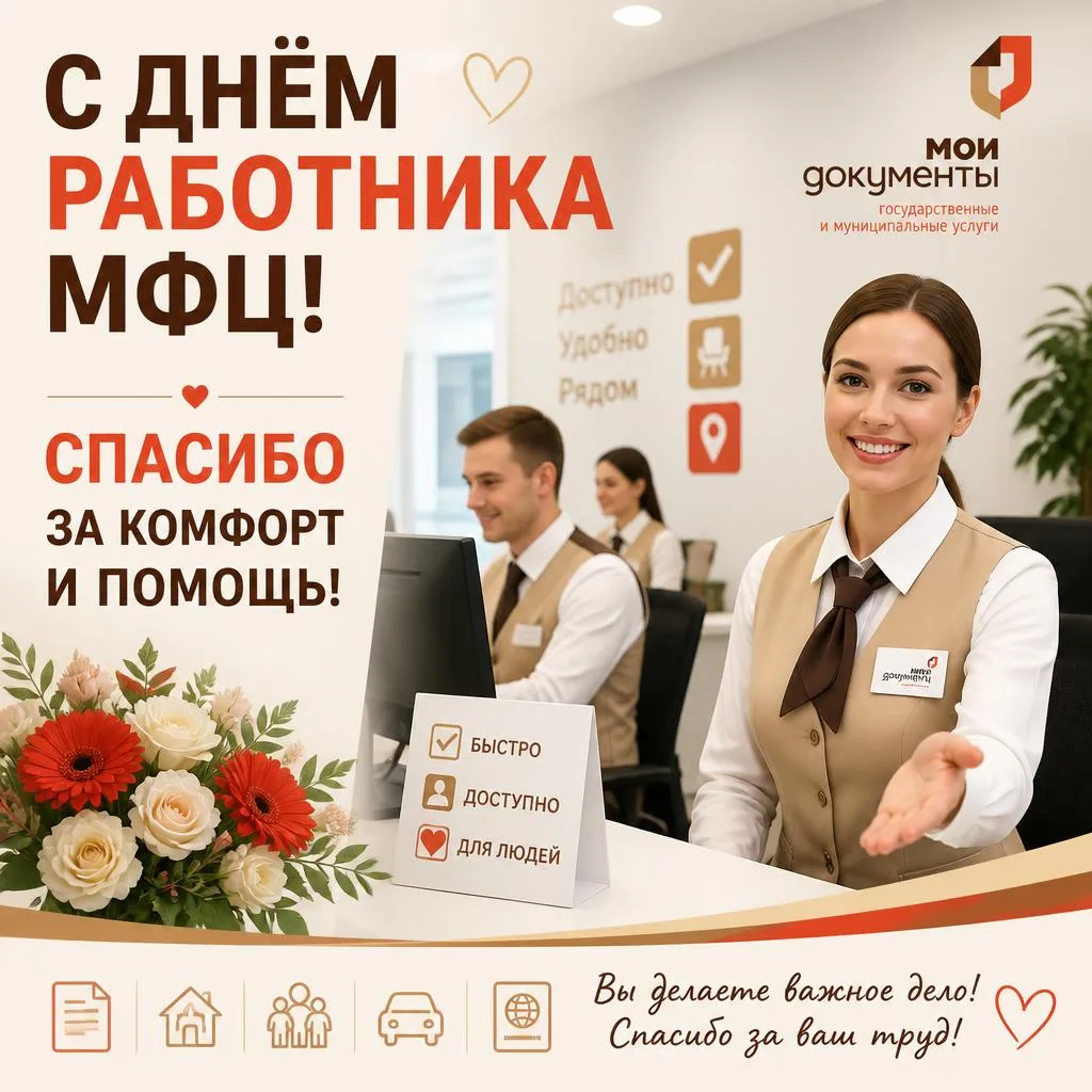 🏢 С ДНЁМ РАБОТНИКА МФЦ: СПАСИБО ЗА КОМФОРТ И ПОМОЩЬ!
Друзья, 27 июля мы поздравляем сотрудников мно