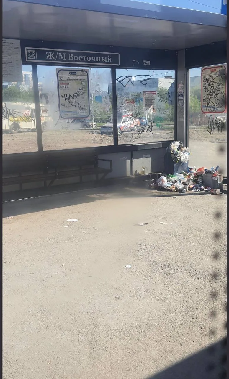🤢 Остановки на Лазурной, Татьяны Снежиной и Высоцкого утопают в мусоре