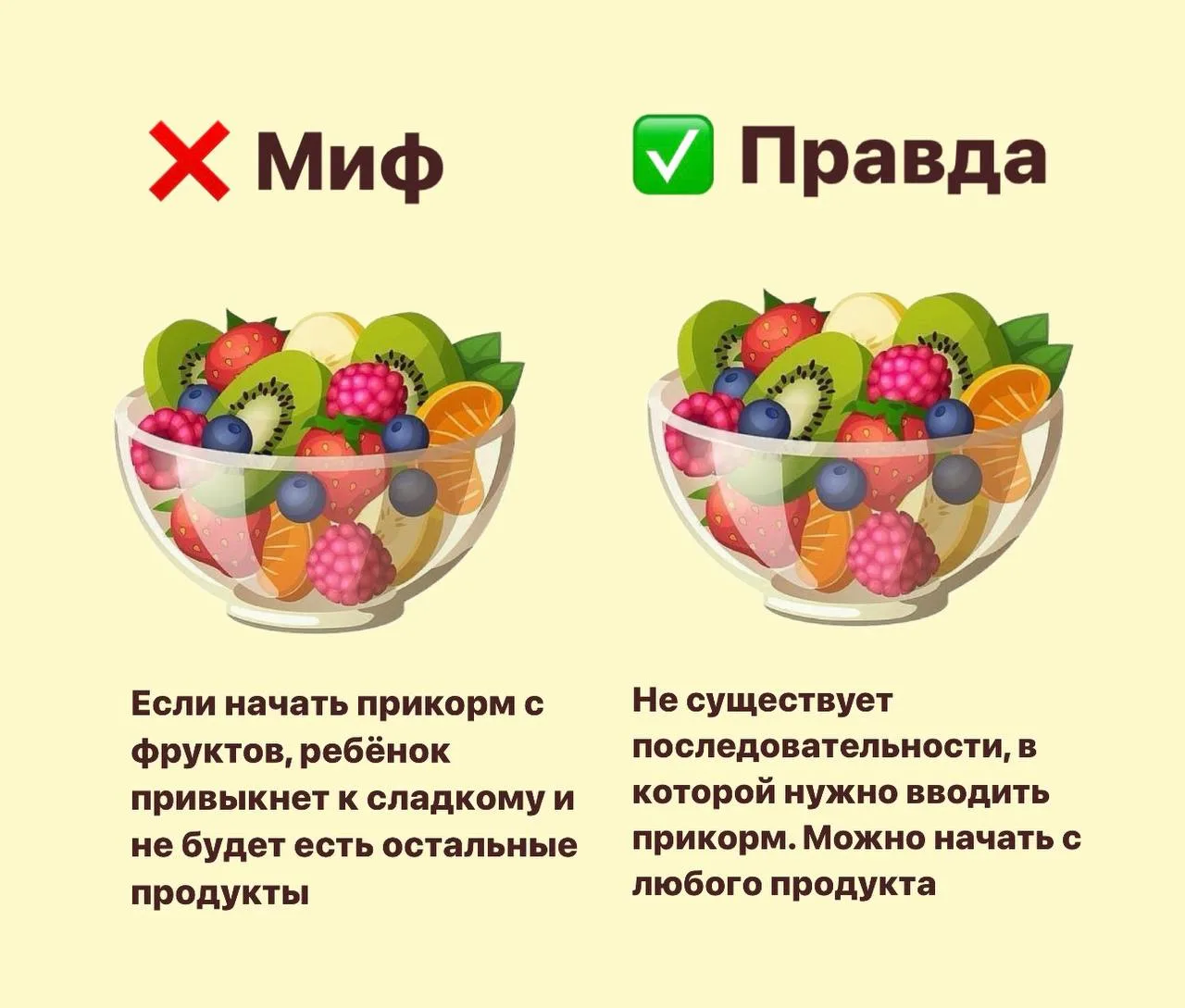 5 МИФОВ В ПРИКОРМЕ РЕБЁНКА