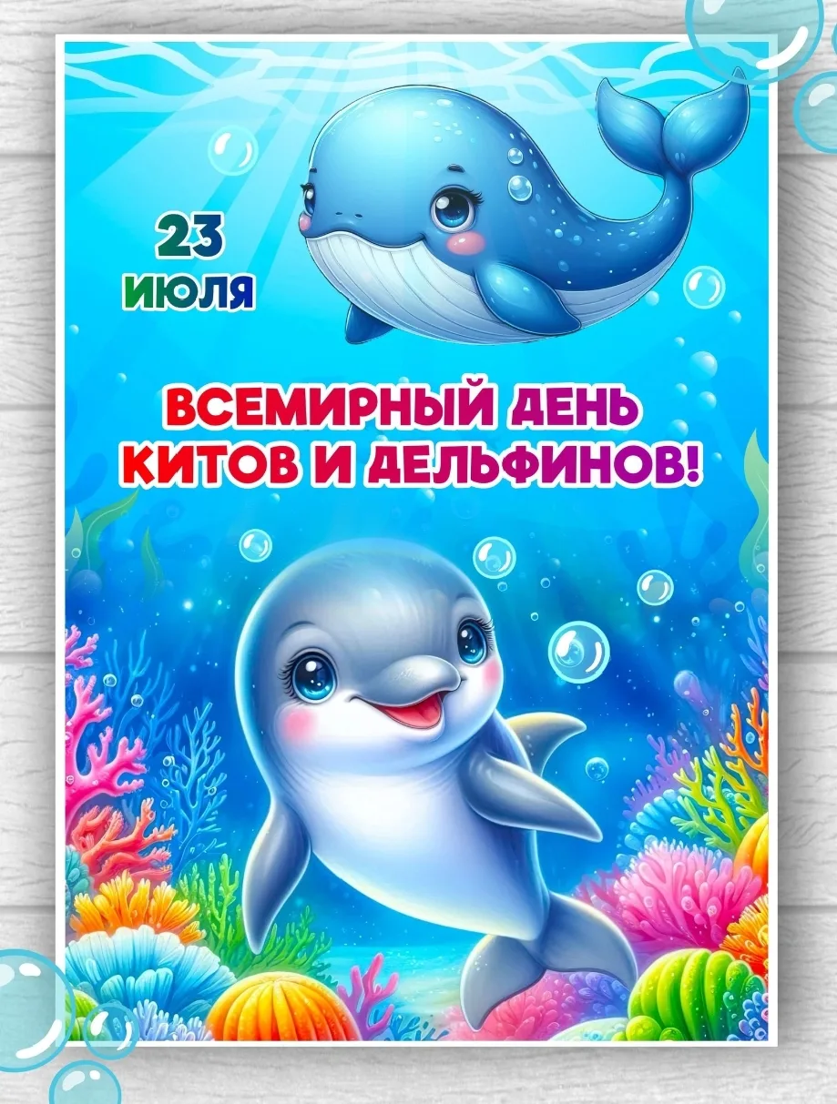 23 июля, ежегодно отмечается🐳 Всемирный день китов и дельфинов. Праздник был учрежден в 1986 году М