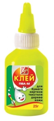 Клей ПВА 25гр в желтом флаконе Луч