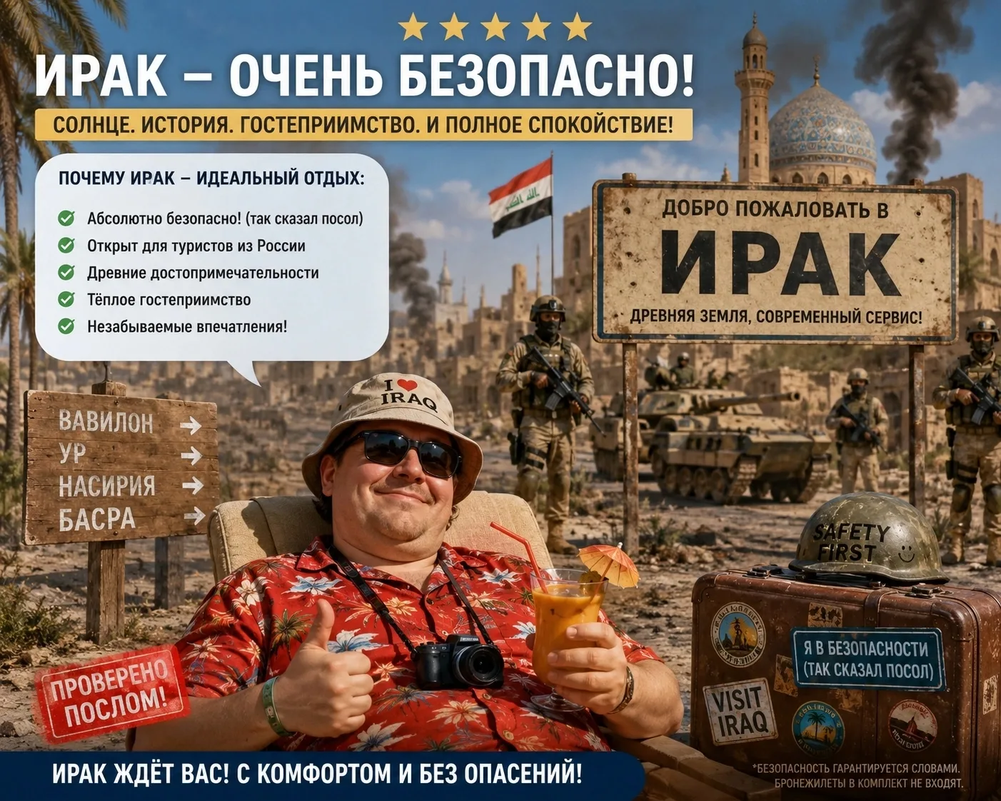 ⚡👌Россиянам предложили с комфортом отдохнуть в «очень безопасном» — Ираке.