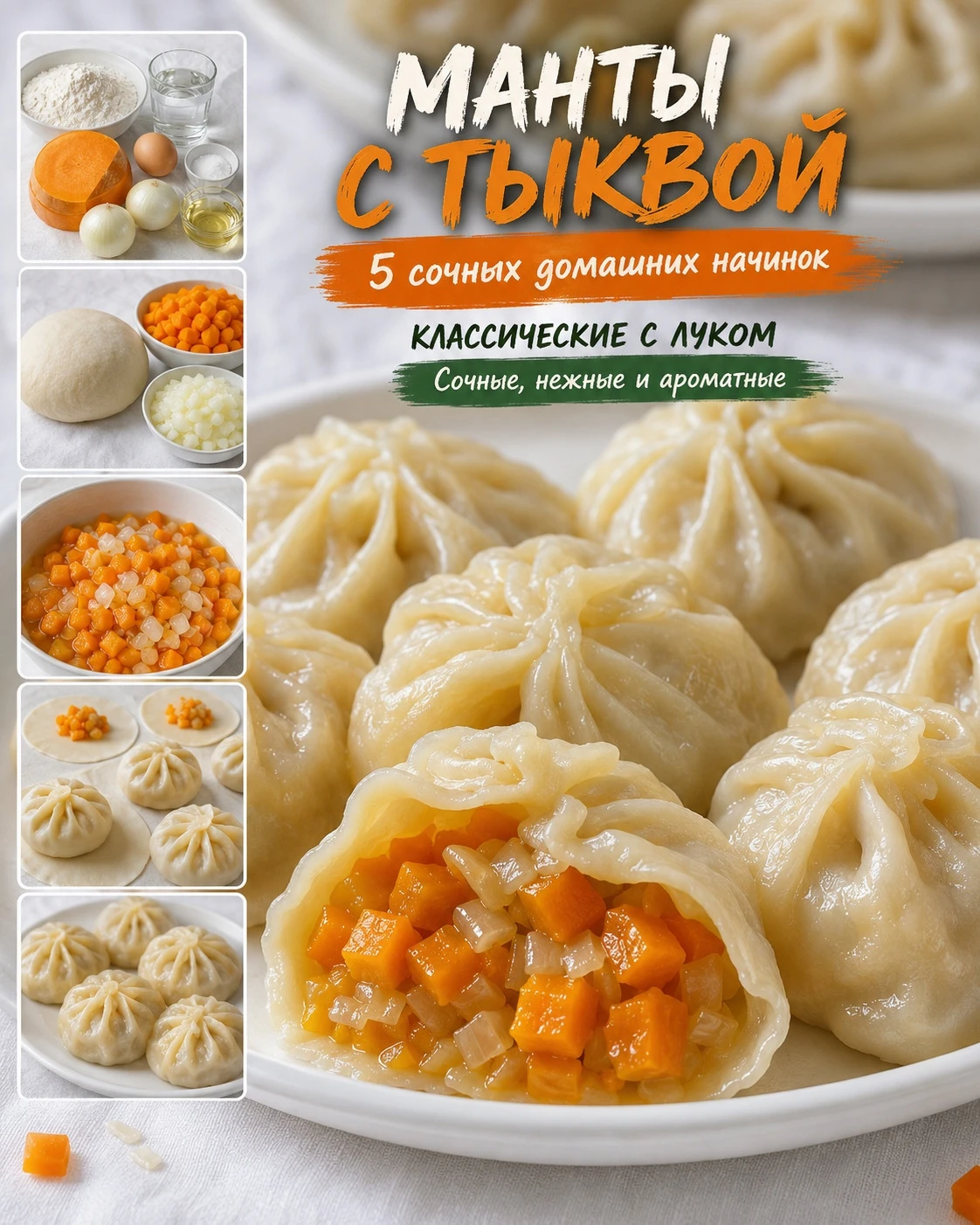Манты с тыквой 🥟
