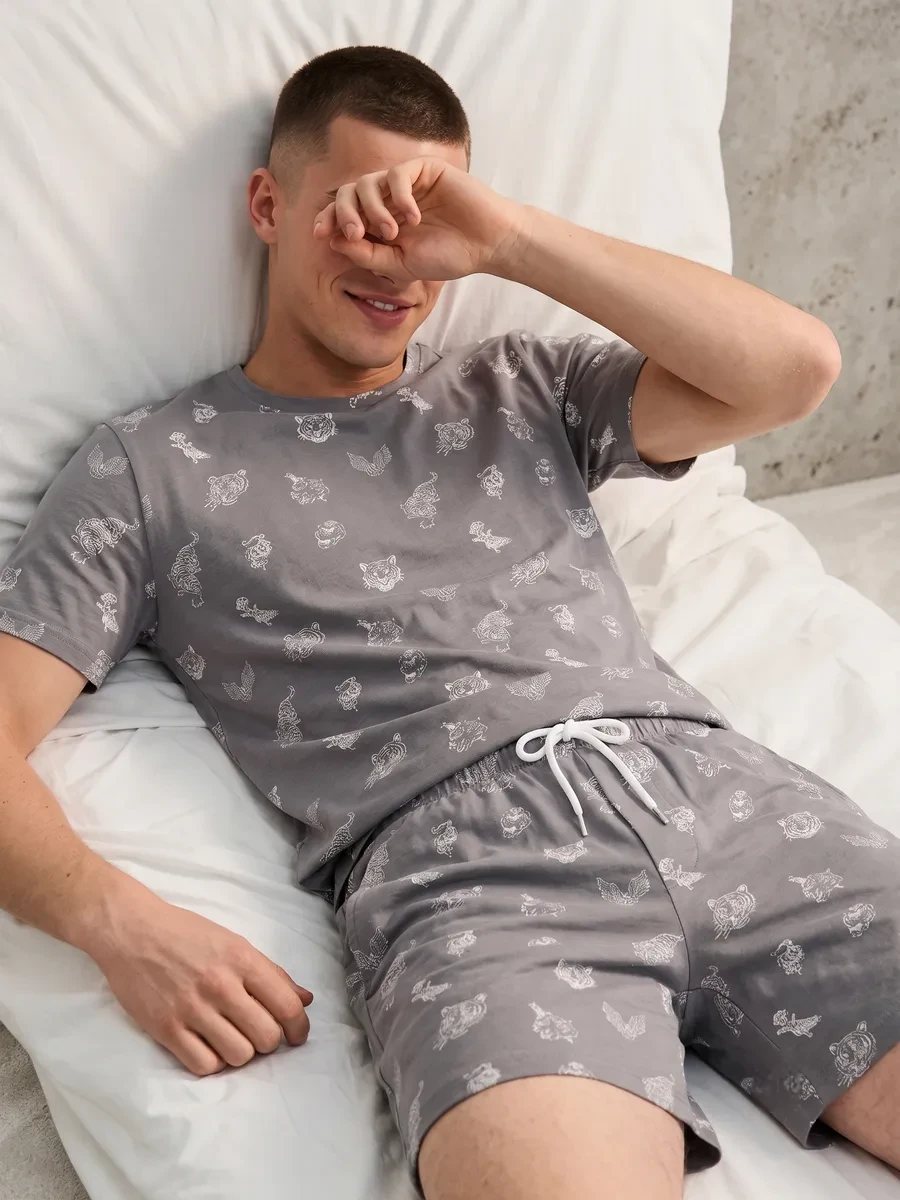 ⚡️ Костюм летний с футболкой и шортами пижама домашняя хлопок, KAFTAN