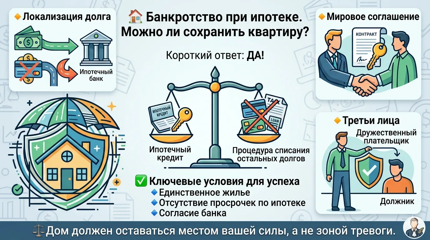 🏠 Банкротство при ипотеке. Можно ли сохранить квартиру?