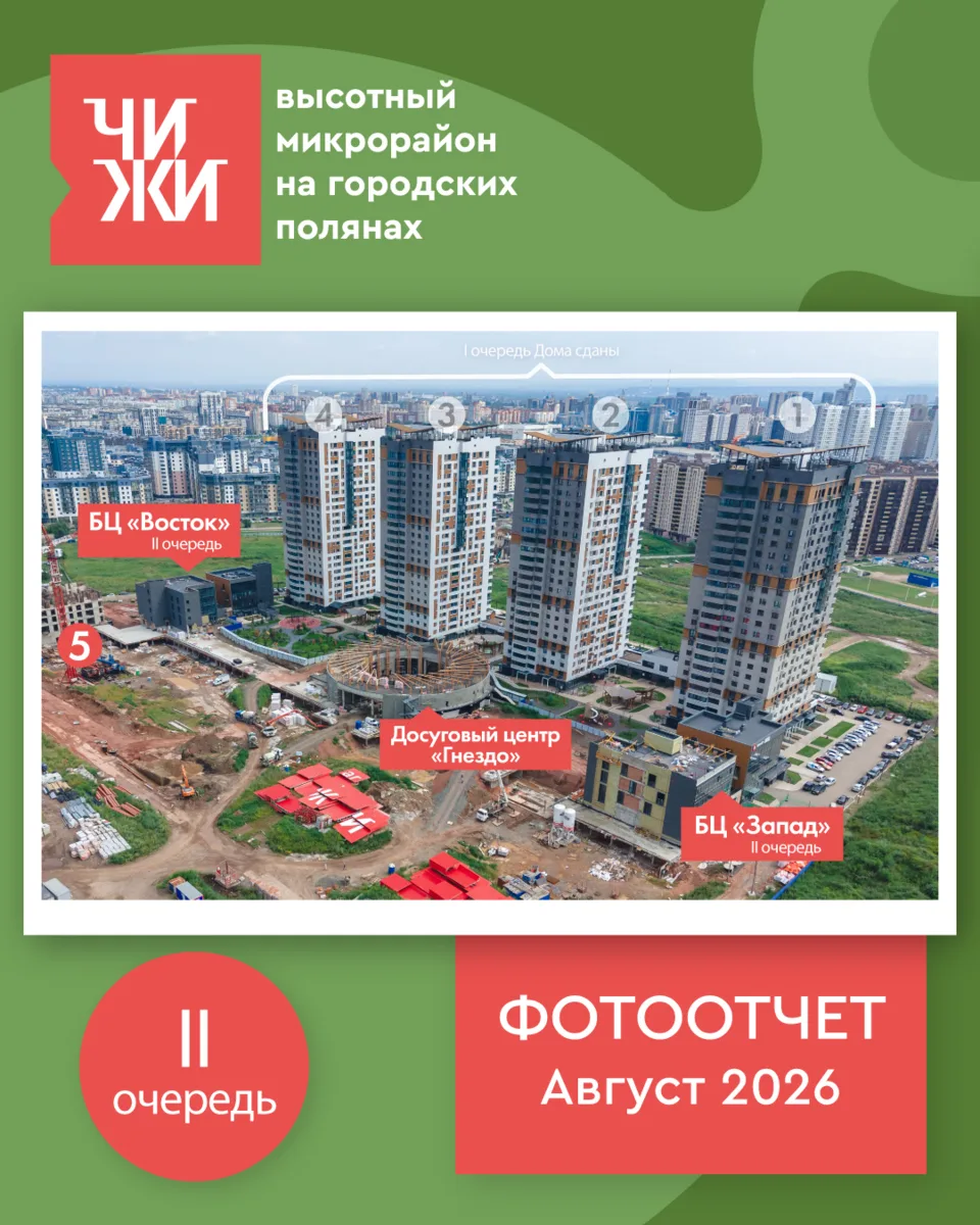 Высотный микрорайон ЧИЖИ: фотоотчёт по строительству за август 2026 📸