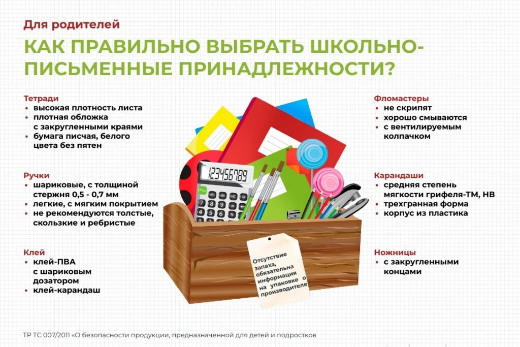 е принадлежности покупайте вместе с ребенком. От выбранных вами канцелярских товаров за...
