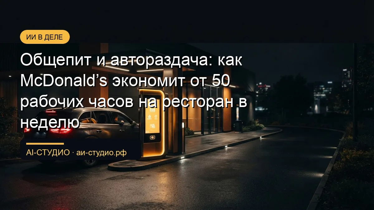 Сеть McDonald’s экономит от 50 рабочих часов на ресторан в неделю благодаря внедрению г...