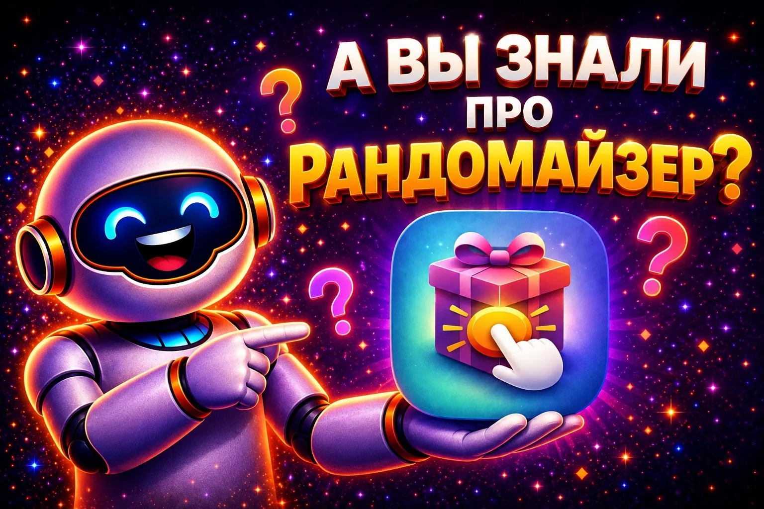 🧐 А вы знали, что у нас есть Рандомайзер?  С его помощью можно автоматически проводить розыгрыши пря