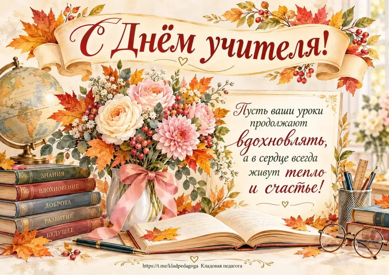 Поздравительные открытки «С Днём учителя!» 👨‍🏫