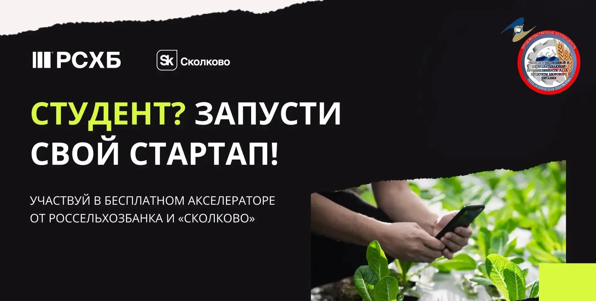 РСХБ И СКОЛКОВО ЗАПУСКАЮТ ПЯТЫЙ ПОТОК АГРОФИНТЕХ-АКСЕЛЕРАТОРА!