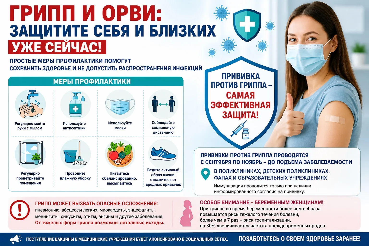 Грипп и ОРВИ: защитите себя и близких уже сейчас!