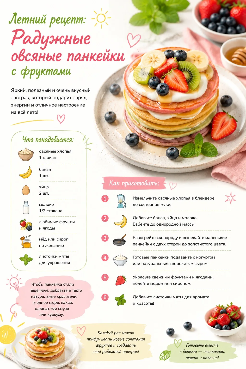 🥞🍓 Летний рецепт: блинчики с ягодами и йогуртом

Летом особенно хочется лёгких, ярких и вкусных бл