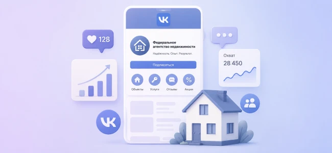 SMM-продвижение сообщества ВКонтакте федерального агентства недвижимости