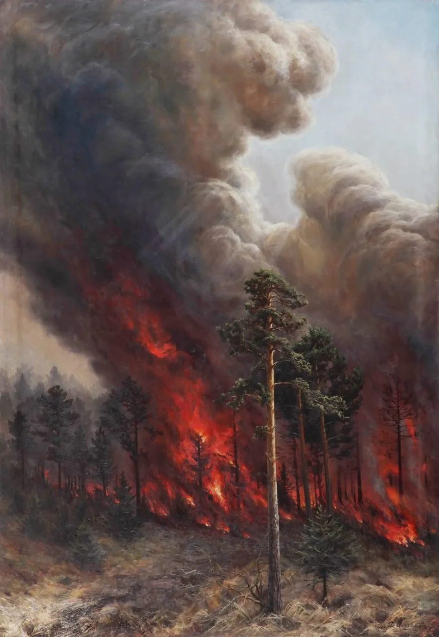"Лесной пожар"

Денисов-Уральский А. К.
(1897)
Россия
Пейзажная живопись

Художник Денисов-Уральский