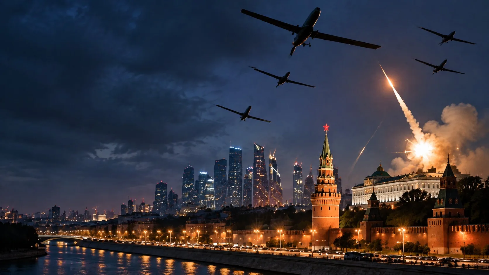 ⚡️ За ночь с 20:00 до 07:00 в сторону Московского региона летело более 350 БПЛА, больша...
