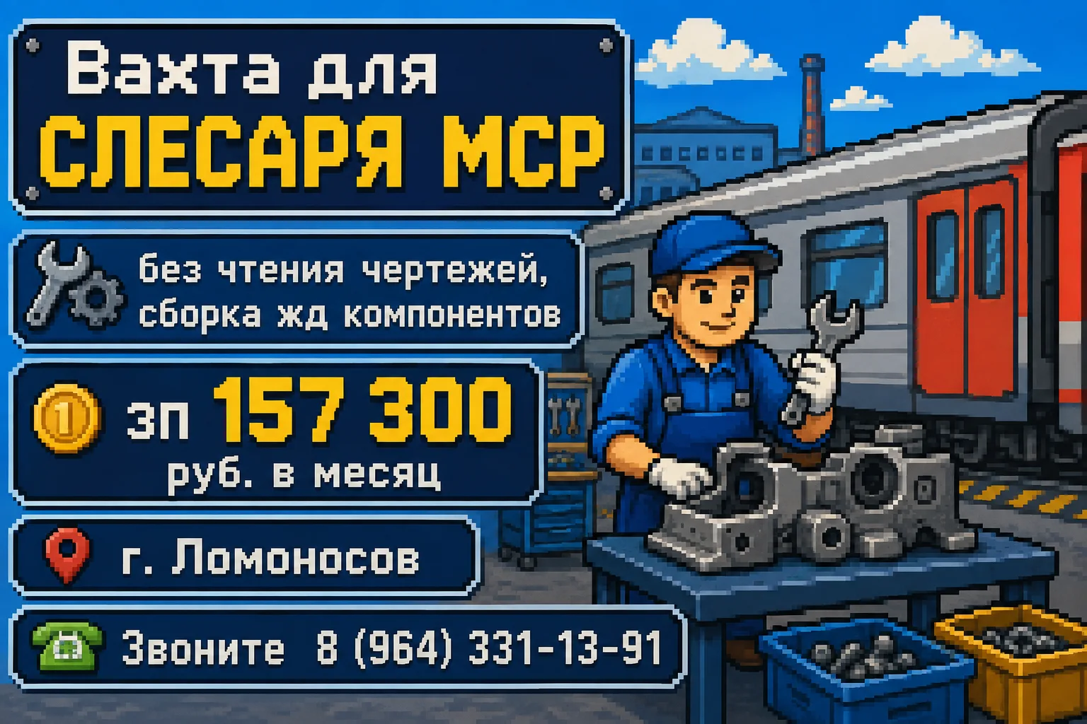 ❗Приглашаем на вахту работы СЛЕСАРЯ МСР (без чтения чертежей) с заработной платой 157 3...