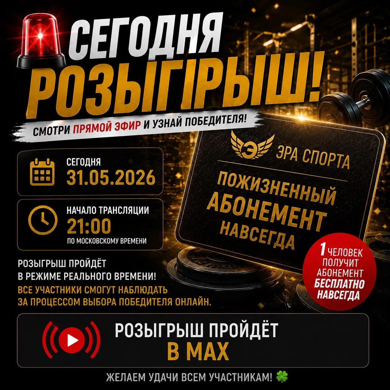 🚨 СЕГОДНЯ РОЗЫГРЫШ