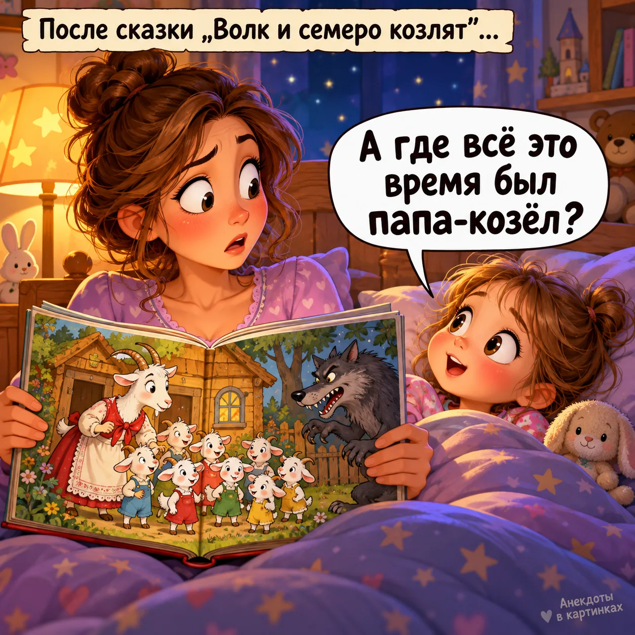 Послушав на ночь сказку «Волк и семеро козлят», ребёнок задал вполне логичный вопрос: