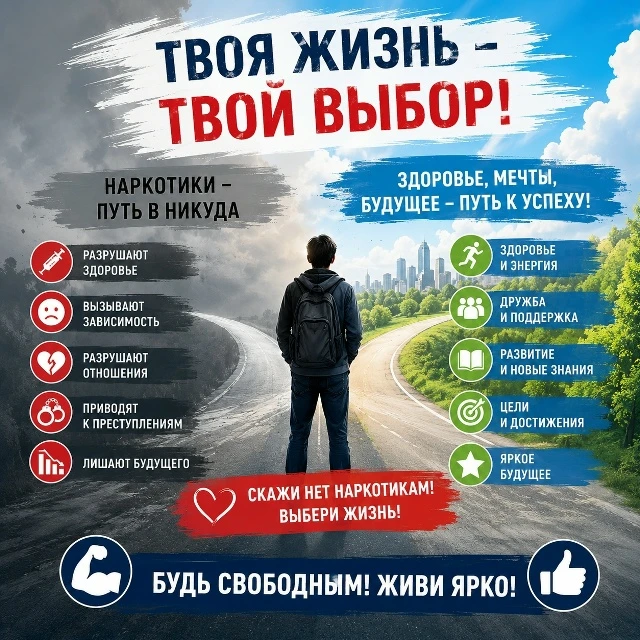 Наркотики – это путь в никуда. Они разрушают здоровье, ломают судьбы и отнимают самое ц...