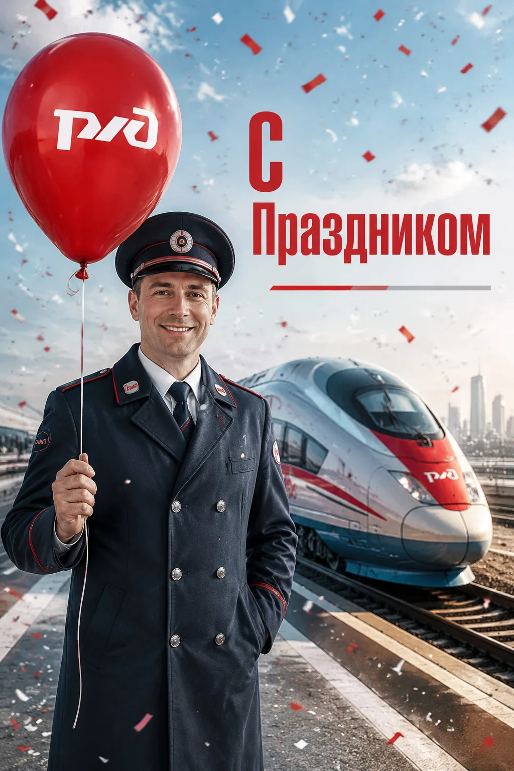 🎉 С Днём компании РЖД! Пусть пути ведут только к успеху, а движение будет уверенным и ...