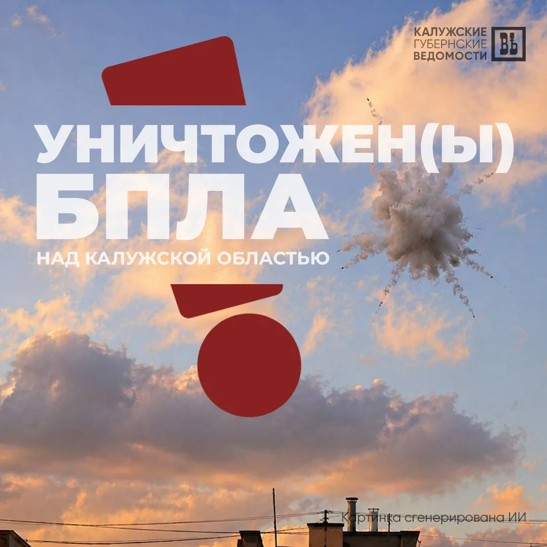 ❗️6 БПЛА сбили в Калужской области  Сегодня утром силами ПВО уничтожены 6 БПЛА над территориями Мещо