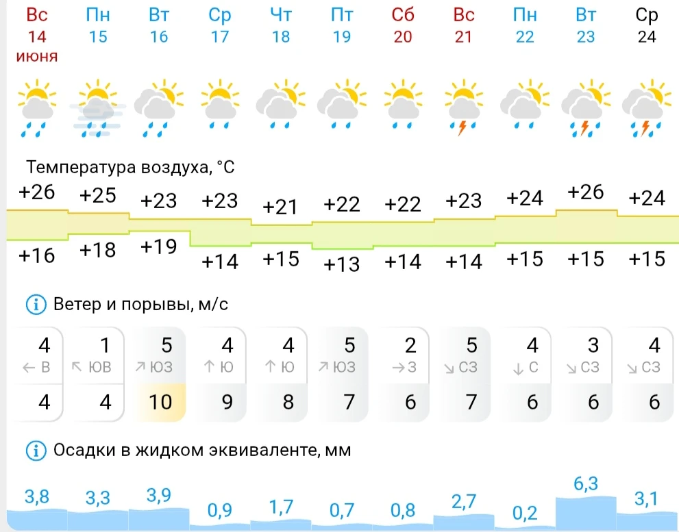 ⚡️⚡️☔️ Йошкар-Олу зальет дождями.

Судя по прогнозам, в ближайшие 10 дней дожди будут идти каждый де