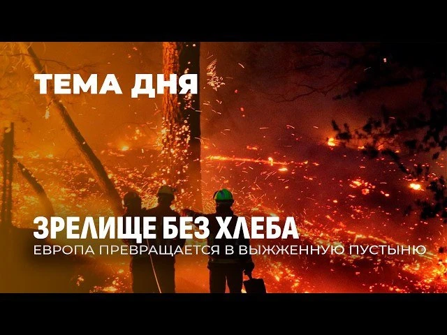 🍿 Красные пятна пожаров и высохшие реки: что происходит с Европой. ТЕМА ДНЯ