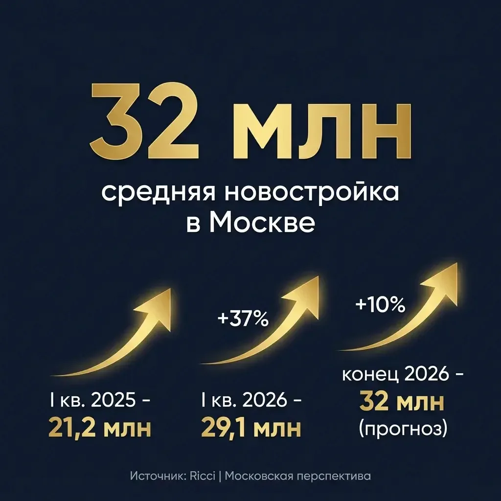 32 млн рублей - новая норма для московской новостройки. Цифры, факты, прогноз до конца 2026

Когда я