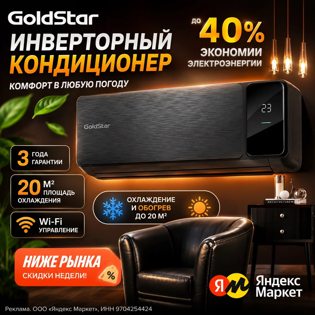 ❄️ Инверторный кондиционер GoldStar GSACI-07HN1