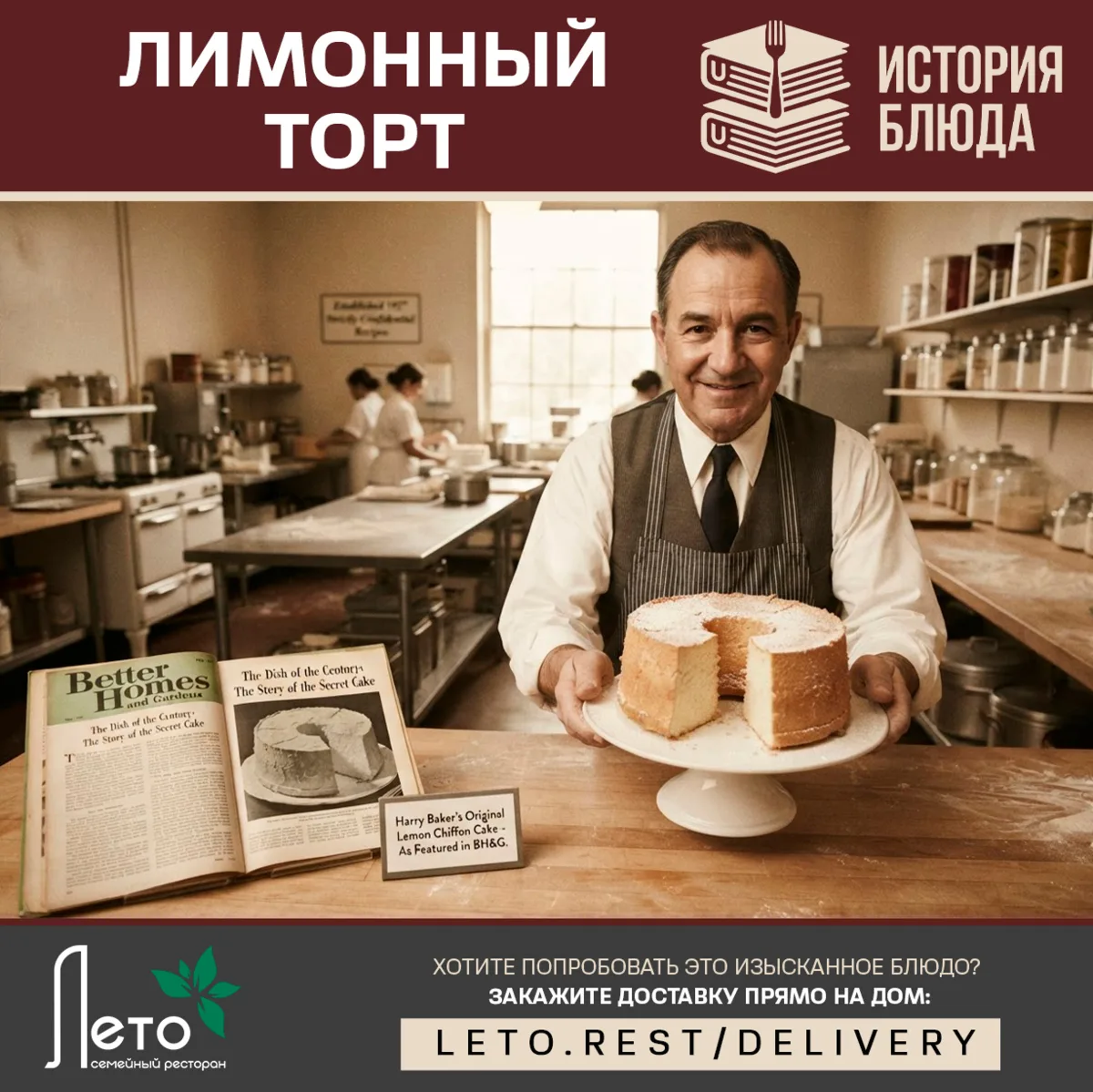 А вы знали, что лимонный торт — это десерт с детективной историей? 🍋