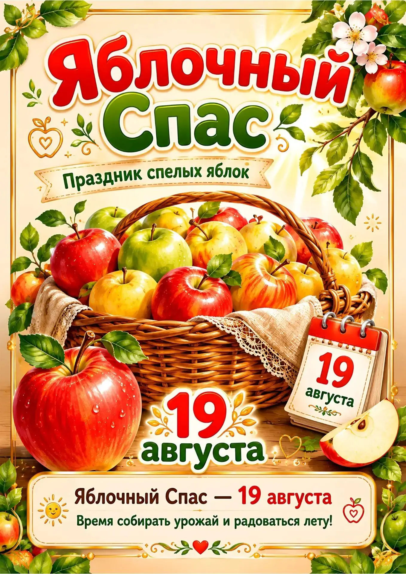 Яблочный Спас — золотая пора,