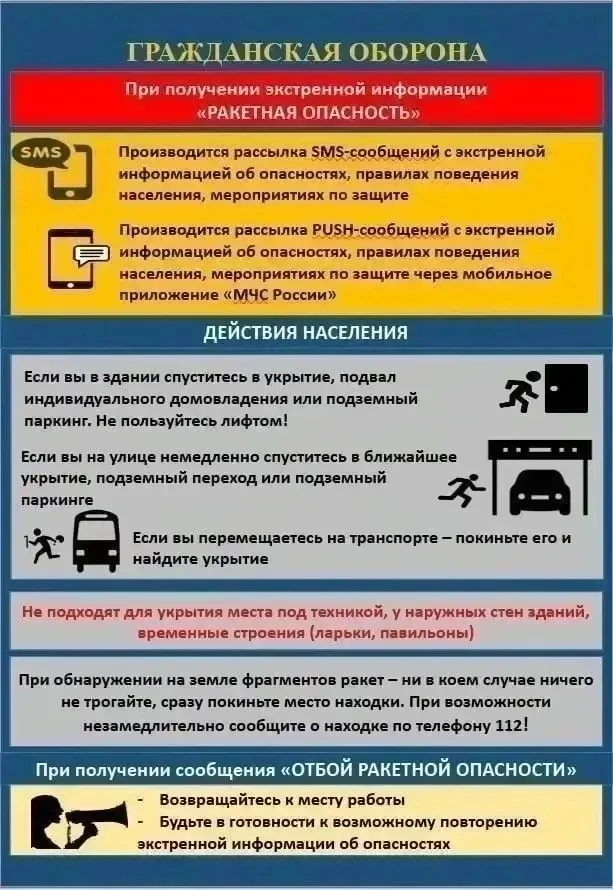 Напоминаем, как вести себя при ракетной опасности