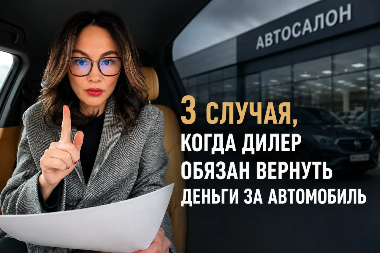 🚗 ДИЛЕР ВЕРНЁТ ДЕНЬГИ ЗА АВТОМОБИЛЬ В ТРЁХ СЛУЧАЯХ: