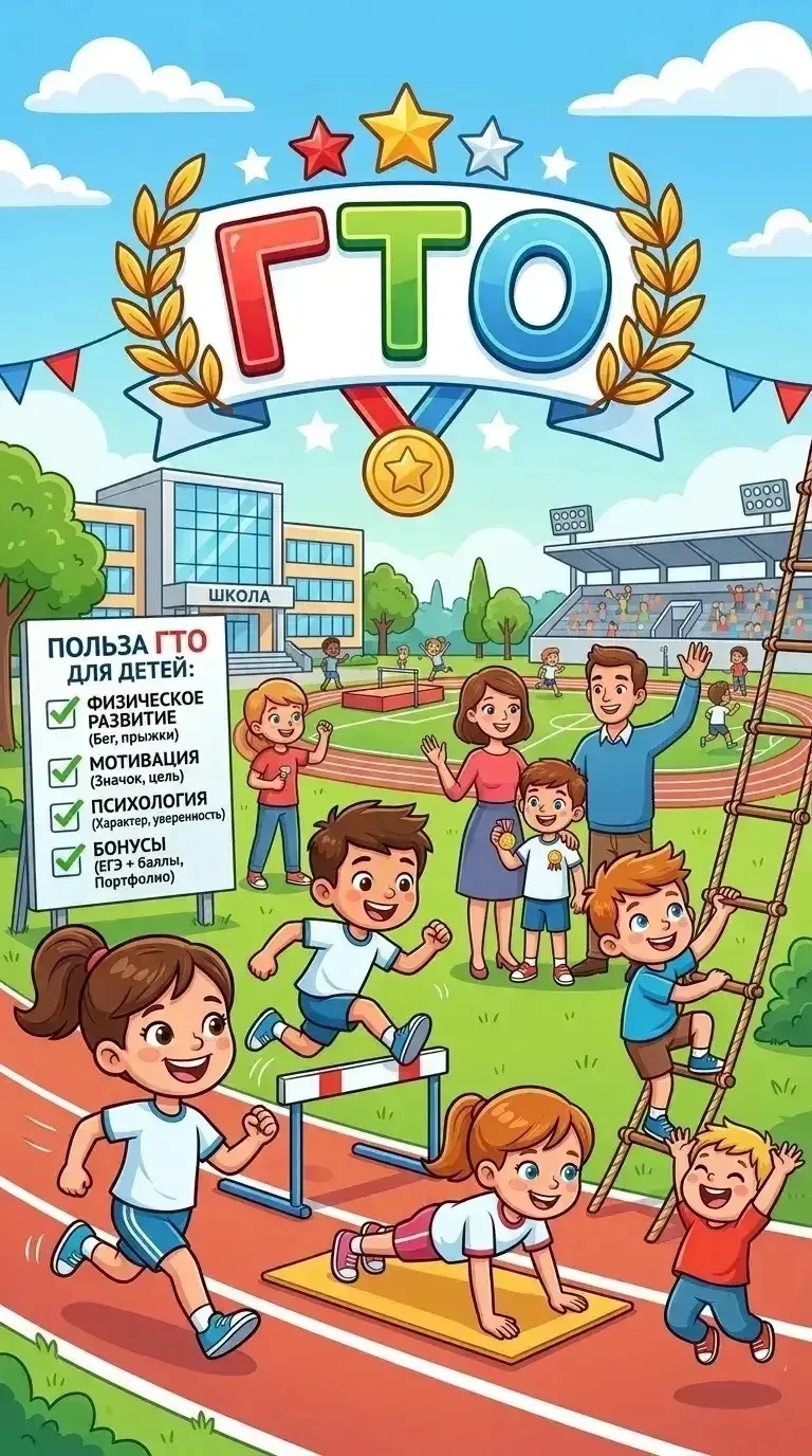 📢Уважаемые родители! Немного о пользе ГТО для наших детей.
Часто мы слышим вопрос:
«А зачем это нуж