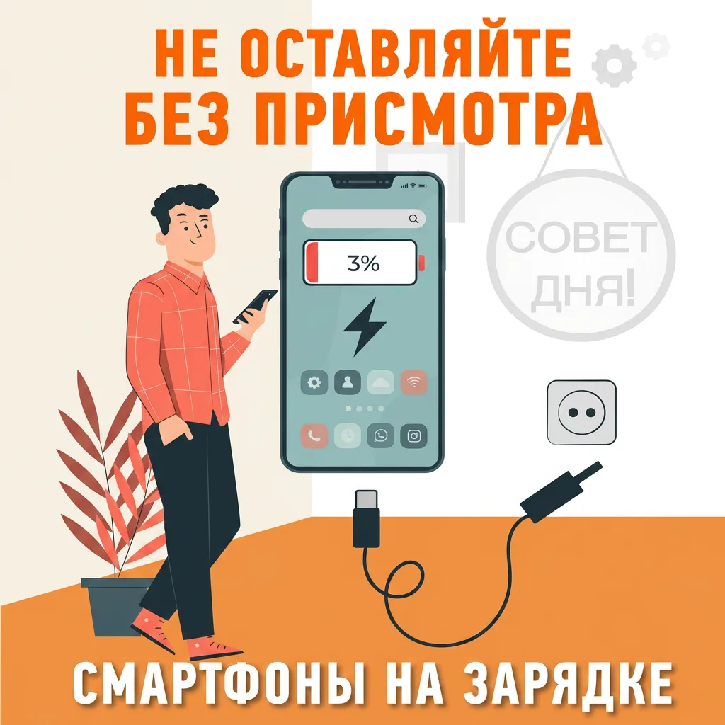 📱  Заряжайте телефон правильно: как избежать пожара