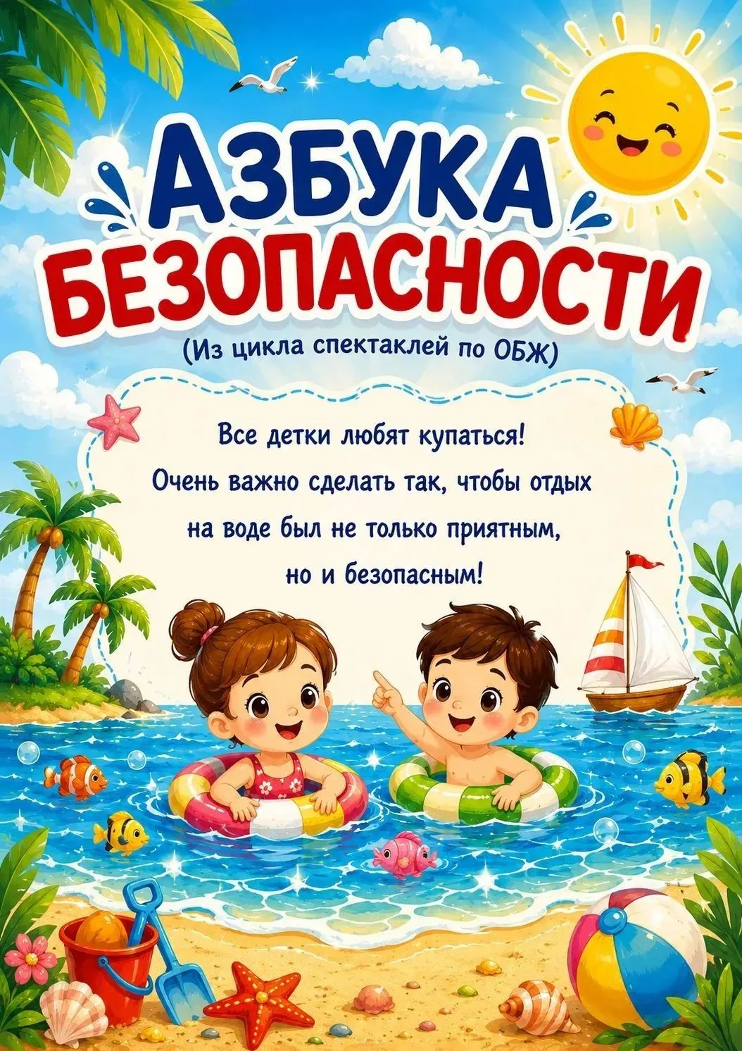 Лето ☀️— время отдыха у воды,🏖 поэтому особенно важно напомнить детям простые правила ...
