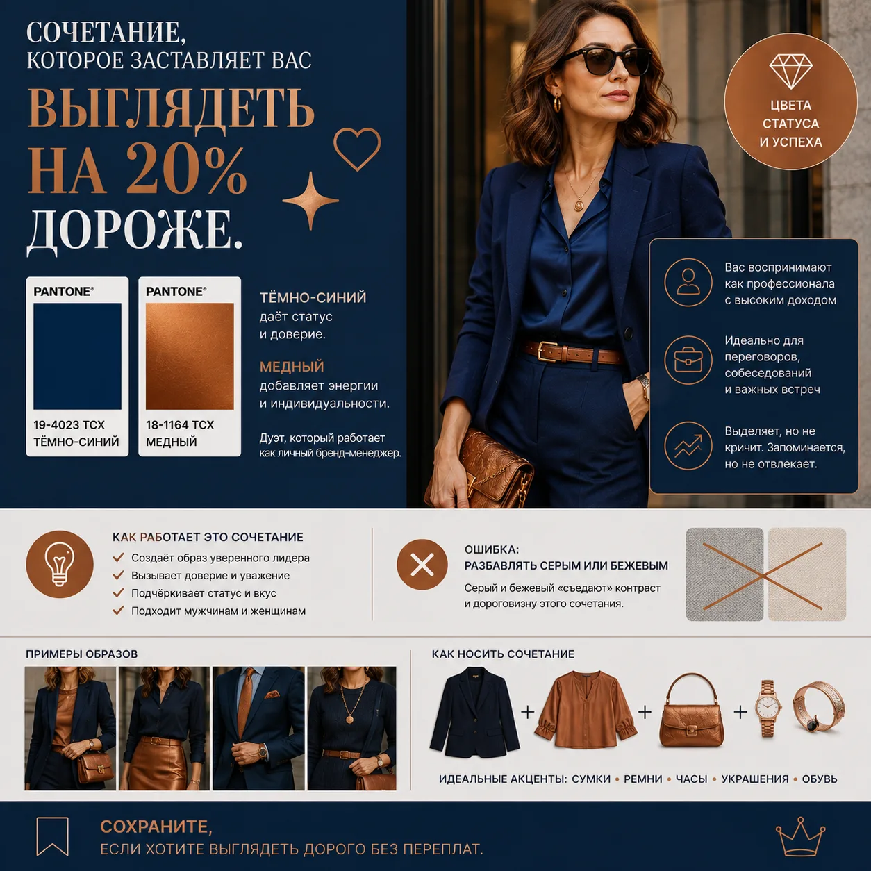 Сочетание, которое заставляет вас выглядеть на 20% дороже. 💙✨