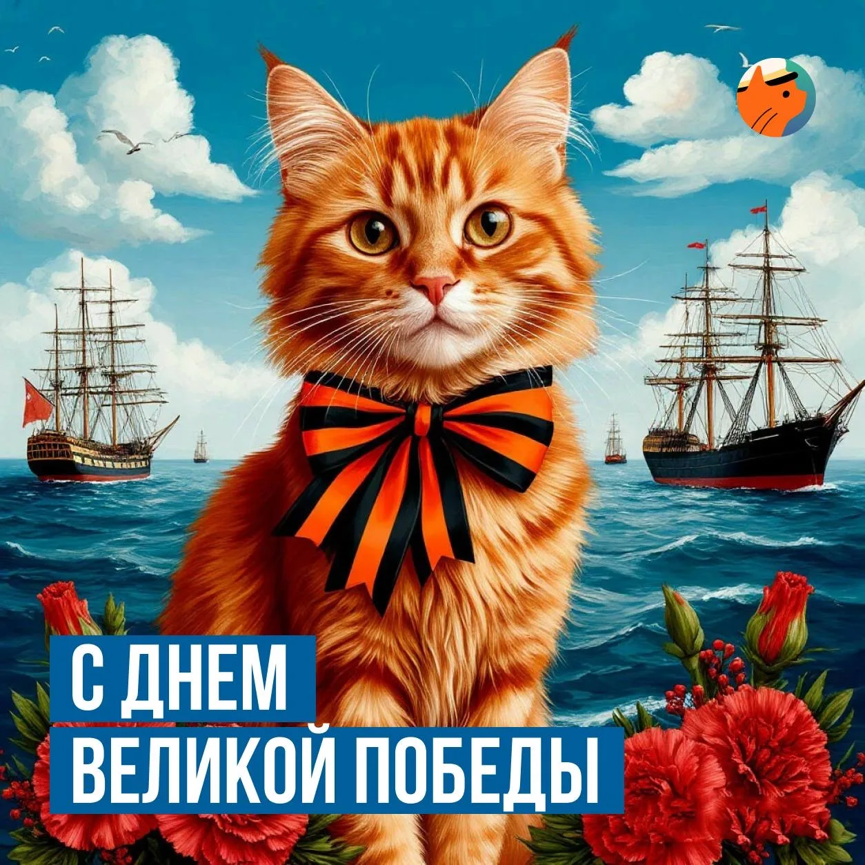 🇷🇺 9 мая Корабельный кот поздравляет всех, кто обеспечивал Победу на море и реках!